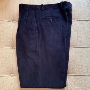 Wide Wale Navy Blue Corduroy Pants Alan Flusser